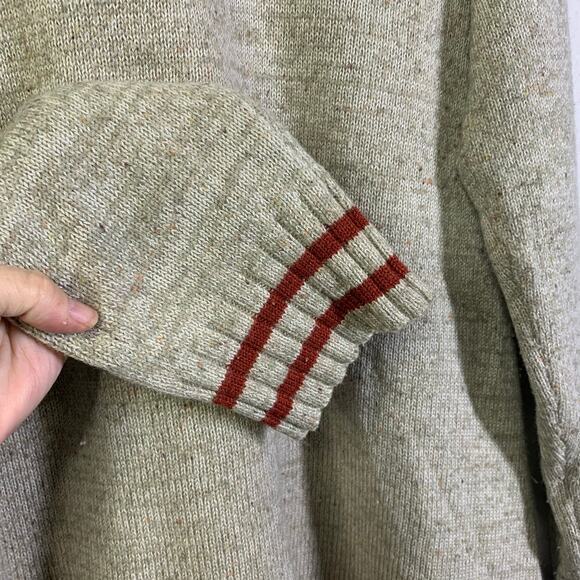 SMARTWOOL Sweater Larimer V-Neck Merino‎ Oatmeal Heather Varsity Ringer Ribbed - Picture 8 of 12